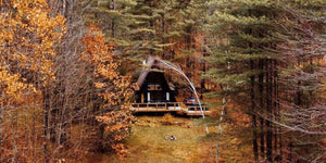 "Before and After" Modern A Frame Cabin Makeover